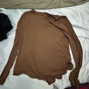 Aeropostale Seriously Soft Perfect Crew Brown Top
